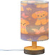 ALAZA Kawaii Dog Butterfly Bedside Table Lamp with USB Port for Bedroom Nightstand Lamps Night Light Linen Fabric Shade