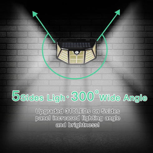 2Pack Solar Light Outdoor IP67 Waterproof 3Light Modes -Upgraded High-Brightness 310LED Sensor Lights for Garden, Wall, Parking Lot,Hallyway by Ehowdin