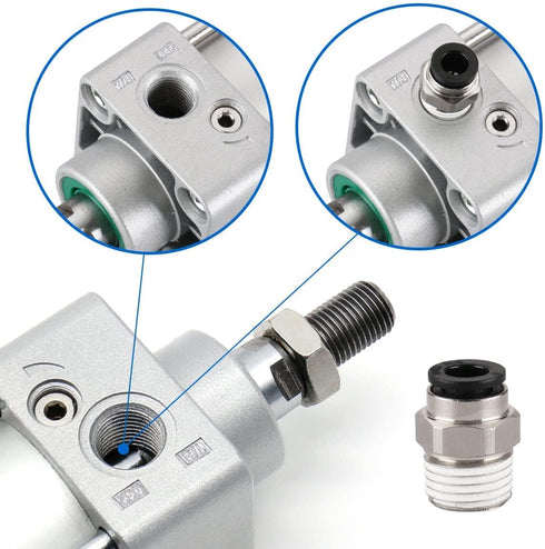 Baomain Pneumatic Air Cylinder SC 32-200, 32mm Bore, 200mm Stroke, Dual Action (1PCS)