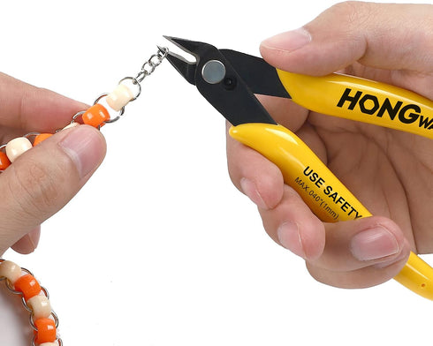 HongWay 5pcs Micro Flush Cutters, 5 inches Wire Cutter with Internal Spring for Electronics, Heating Wire, Soft Copper