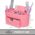 Pink Desk Organizer for Office Supplies, Desktop Organization for Room, College Dorm, Home School (Pink)