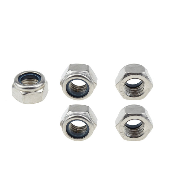 304 Stainless Steel Hex Nut Nylock Locknuts A2-70 (5, M14-Pitch 2.0)