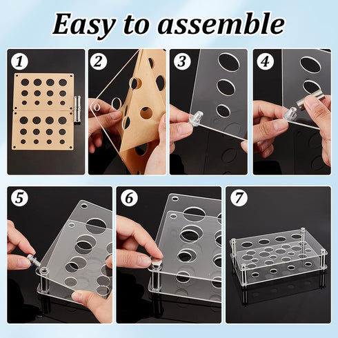 AHANDMAKER Transparent Acrylic Test Tube Rack - 12 Holes Lab Test Tube Holder for 10ml Test Tubes Chemistry Laboratory