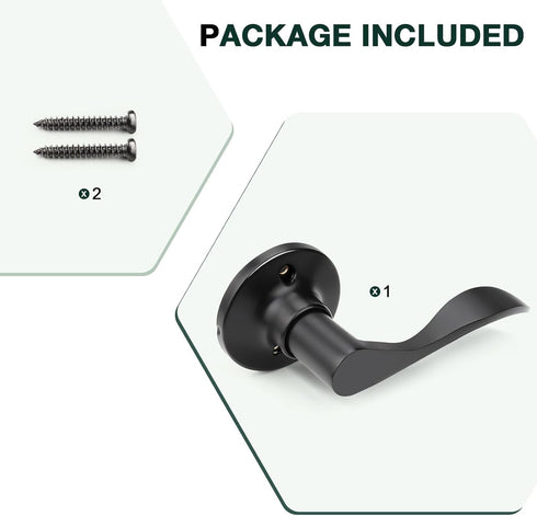 GOBEKOR Right-Handed Black Dummy Door Lever Handle for Closet Doors, Non-Turning Lock for Pantry