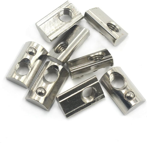 M8 Thread T Spring Nut, Mergorun Silver European Standard, Pack of 30