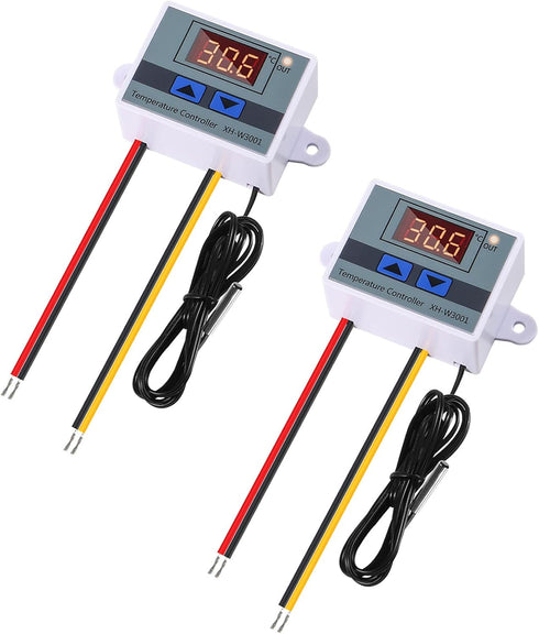 Alinan 2pcs 220V XH-W3001 Digital LED Temperature Controller Mini Thermostat Switch with Waterproof NTC 10K Probe