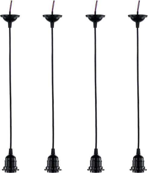 ACBungji 4 Pack Industrial Mini Pendant Light Kit, E26/E27 Base Lampholder Pendant