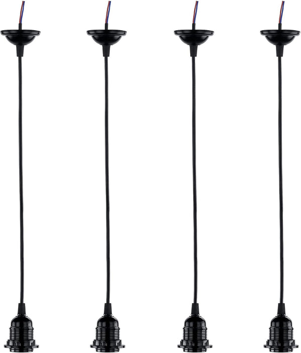 ACBungji 4 Pack Industrial Mini Pendant Light Kit, E26/E27 Base Lampholder Pendant