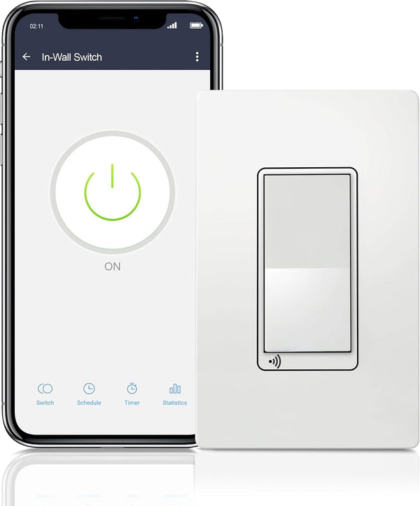 TOPGREENER Smart Wi-Fi Switch, Control Lighting from Anywhere, in-Wall, Single Pole or