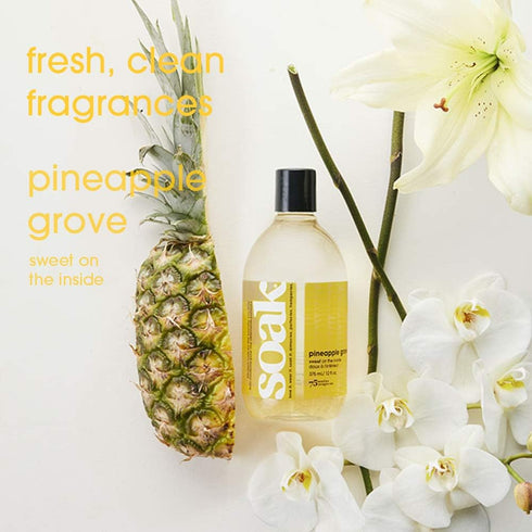 Soak Laundry Soap – No Rinse, Plant Derived Hand Wash Detergent, 375 ml / 12 fl. oz, 75+ Washes (Pineapple)