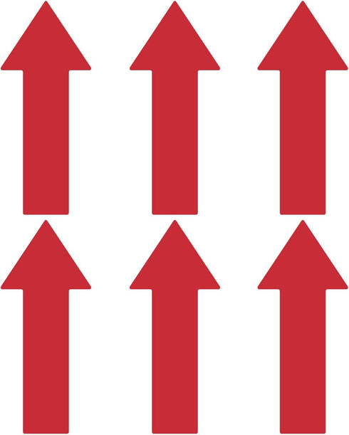 LiteMark Removable Red Arrows, Large Size Arrow Sticker, 12 Inch Pack of 6 for Safety