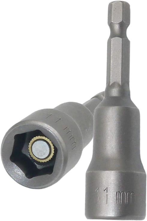 11mm Hex Shank Magnetic Nut Driver Power Screw Drill Bits - 2Pcs Socket Wrench Tools