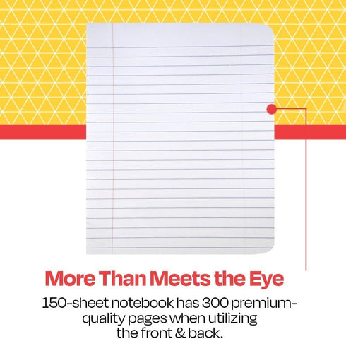School Smart Hard Cover Ruled Composition Book, 150 Sheets, 9-3/4 x 7-1/2 Inches