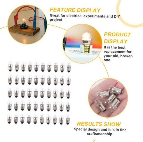 50pcs Bulbs Bulbs Bulb Bulb Bulb Small Science Experiments Electricity Kit Round Light Science Kit Teaching Supplies