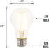 Westinghouse 5255000 A19 Dimmable Clear Filament LED Light Bulb, 10 Watt (100 Watt Equivalent), Medium Base