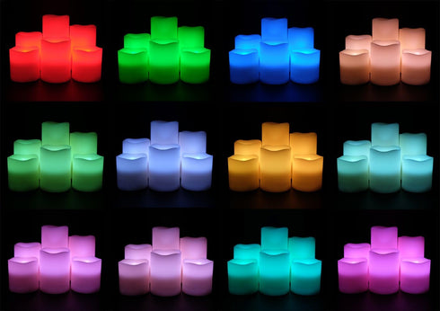 18-Key 3 6 Pack Decor(3" 3",4", 5",6") DRomance Color Changing Flameless Candles with Remote and Timer, AAA Batteries