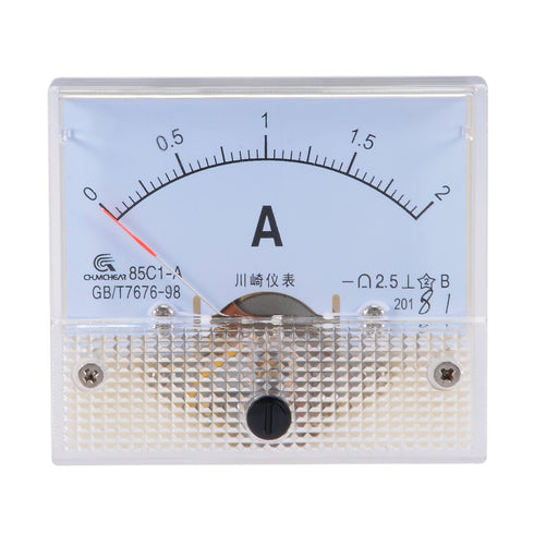 uxcell Analog Current Panel Meter Without Pulse DC 0-2A 85C1 for Circuit Testing Gauge