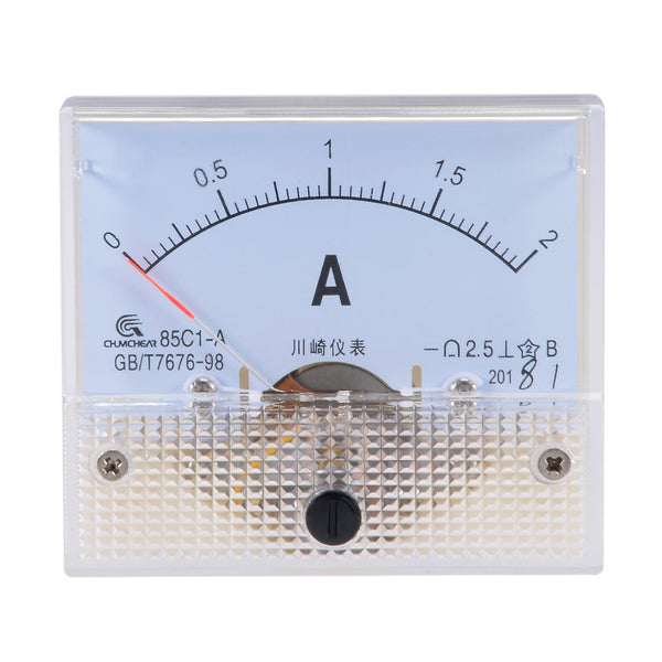 uxcell Analog Current Panel Meter Without Pulse DC 0-2A 85C1 for Circuit Testing Gauge