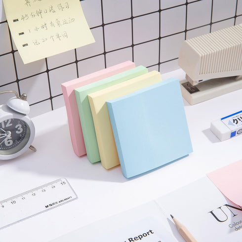 M&G 4 Pack 400 Sheet Sticky Notes, 3x3 inch Post its Neutral Colors Self-Stick Note Pads for Home School Offices.
