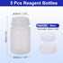 PATIKIL 5 Pcs 50ml Reagent Bottles, PE Wide Mouth Round Graduated Bottles with Screw Cap for Lab Water Reagent Liquids Solid Sample Storage Seal, Transparent White by PATIKIL