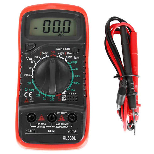 Xl830l Handheld Digital Xl830l Multimeter,Multimeter Xl830l Multimeter with LCD Display and Backlight Overload (XL830L Red)