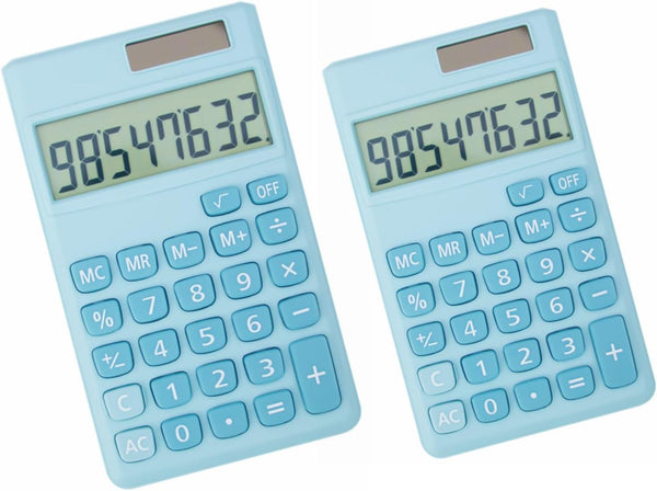 Basic Standard Calculators, Small Digital Desktop Calculator with 8-Digit LCD Display, Battery Solar Power, Pocket Size