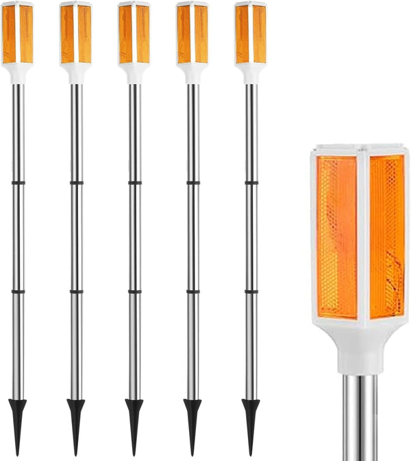 Joyibay 5 PCS Solar Powered Driveway Markers, Solar Warming Landscape Lights, Solar