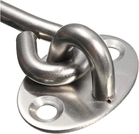 POWERTOOL Cabin Hook, 1pc Heavy Duty Lock Hook and Eye Latch, Solid Stainless Steel Door Lock for Window