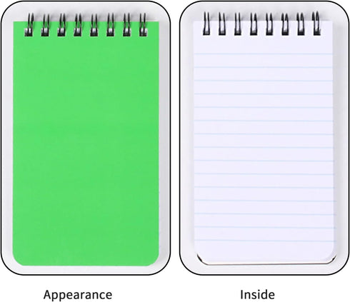 Spiral Notebook, 6Pcs Small Notebooks, Pocket Notebook, 3" x 5", Top-Spiral Notepads, 75 Sheets Per Notebook