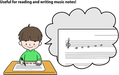 Portable A4 Size Dry Erase Music Staff White Board, 8.3"×11.7" for Music Practice