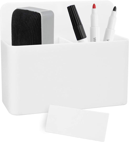 White Magnetic Pencil Cup, Locker Organizer for Pencil Storage with Strong Magnet for School and Office Supplies