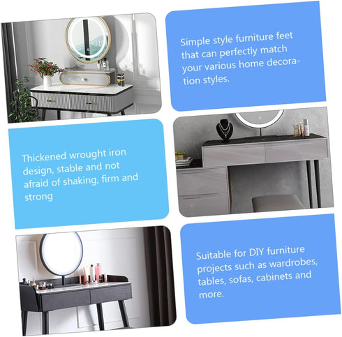 LIFKOME Set 4 Beveled Metal Furniture Legs - of for Tables and Cabinets
