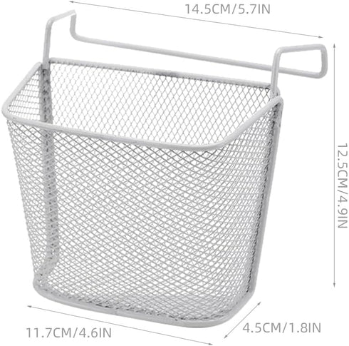 VILLCASE Dormitory Bedside Shelf Storage Baskets, Side Desk Organizer, Metal Hanging Desk Mesh Organizer with Hook Rack