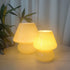 LongTN Dia5.1*H7.1 Inches) Swirl Mushroom Lamp, Translucent Glass Table Bedside Lamps Italian Style Modern Striped Desk