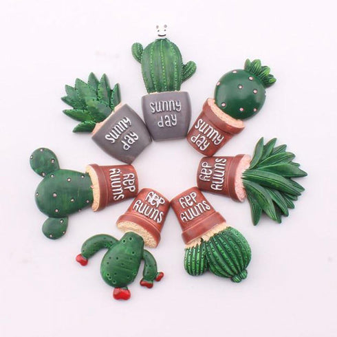 Ornerx Decorative Cactus Push Pins Resin Thumbtacks for Cork 7 Count