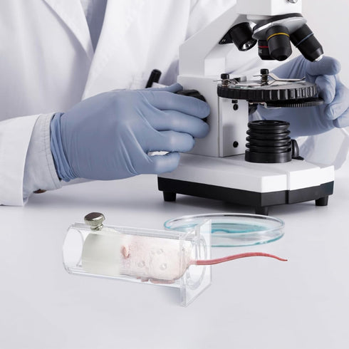 POPETPOP Mouse Restrainer for Research - Acrylic Transparent Laboratory Cages for 15-35 Gram Mice