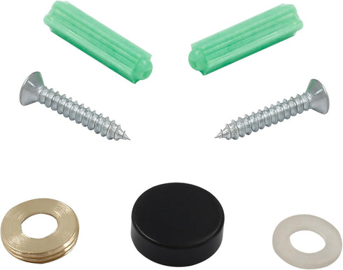 20 PCS Matte Black Screw Covers Caps, Solid Brass Decorative Mirror Screws Fasteners, with Box, 3/5" Diameter