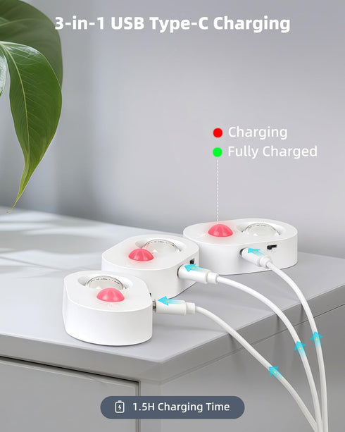 Dimmable Closet (3 Pack) Yiliaw LED Motion Sensor Puck Lights Indoor, Small Rechargeable Under Cabinet Lighting, Warm