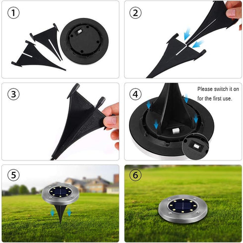 Lights,12 Pack ZGWJ Solar Ground Waterproof Solar Garden Lights, Upgraded Outdoor Garden Waterproof Bright in-Ground