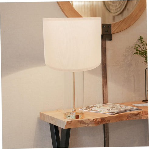 Alipis Small Burlap Drum Lampshade Modern Floor Lamp Shade Metal Linen Wall Light Cover