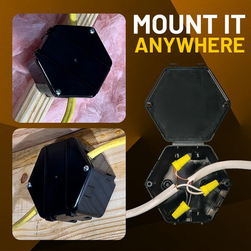 Rack-A-Tiers Open Splice Junction Box, One-Piece Splice Box for Electrical Junctions
