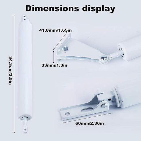 RGYBAO 1 Set Adjustable Pneumatic Door Shutter with Smooth Closing Speed Control Door Closures for Storms & Screen Door