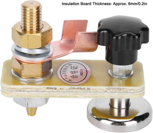 Welding Magnetic Single Head, Soldering Grounding Connector Tool Welding Magnet Ground Clamp with Thickened Insulation Board
