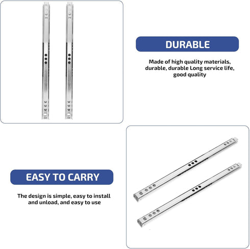 2pcs 17mm 246mm Wide Miniature Drawer Slide Rail, Steel Ball Bearing Cabinet Slide, Dual-Direction Furniture Rail