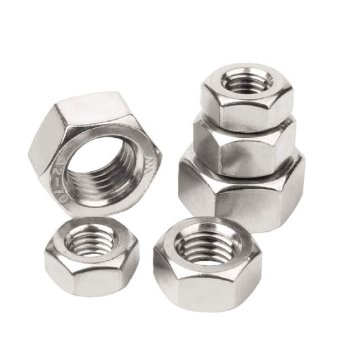 5/16"-18 Stainless Steel Hex Nut, 304 Finish Hardware Nut, Metal Steel Nut, 5/16 Nut (50 Pack)