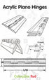 Pack of 5 Transparent Clear Plastic Acrylic Continuous Piano Hinges, 200mm (7 7/8 in)