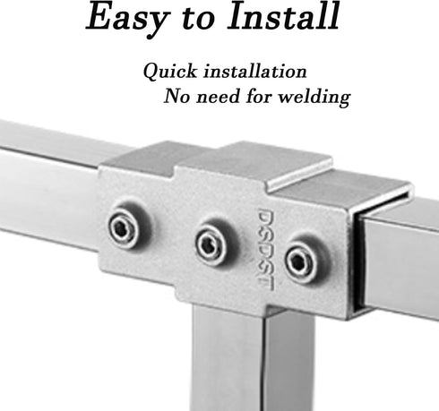 8 25mm 3 3-3.5mm Pcs Straight Line Way Square Tube Connector, Aluminum Alloy Tubing Corner Coupler, Pipe Fixed Joint
