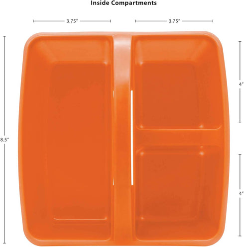 Teacher Created Resources Orange Portable Plastic Storage Caddy 6-Pack, 3 Compartment for Classrooms and Office