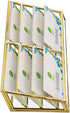 Hipiwe 8 Countertop Glass Business Card Holder Stand Slot Name Cards Display Storage Holder Gold Metal Business Cards