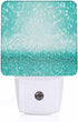 Chrobak LED Night Light,Elegant Teal Green Glitter Sparkle Confetti LED Night Light Plug